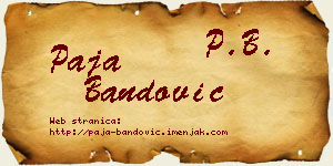 Paja Bandović vizit kartica